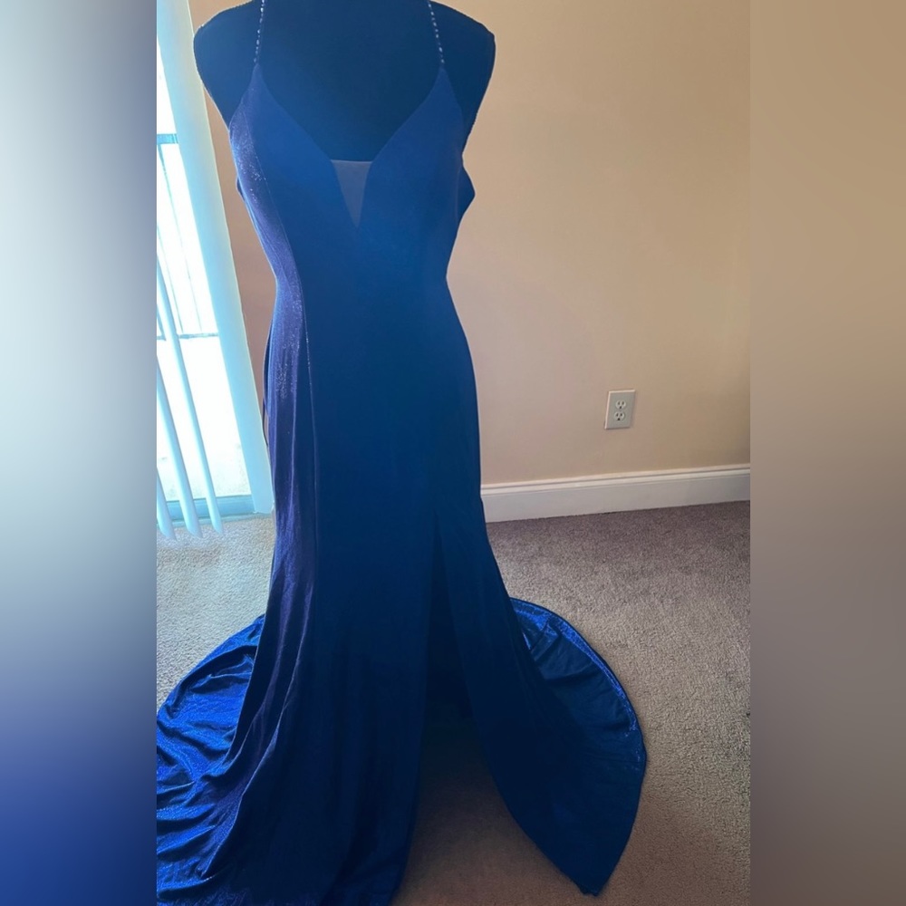 Metallic blue dress